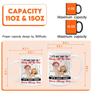 Funny couples coffee mug featuring a playful illustration and humorous text design from 365Gifty