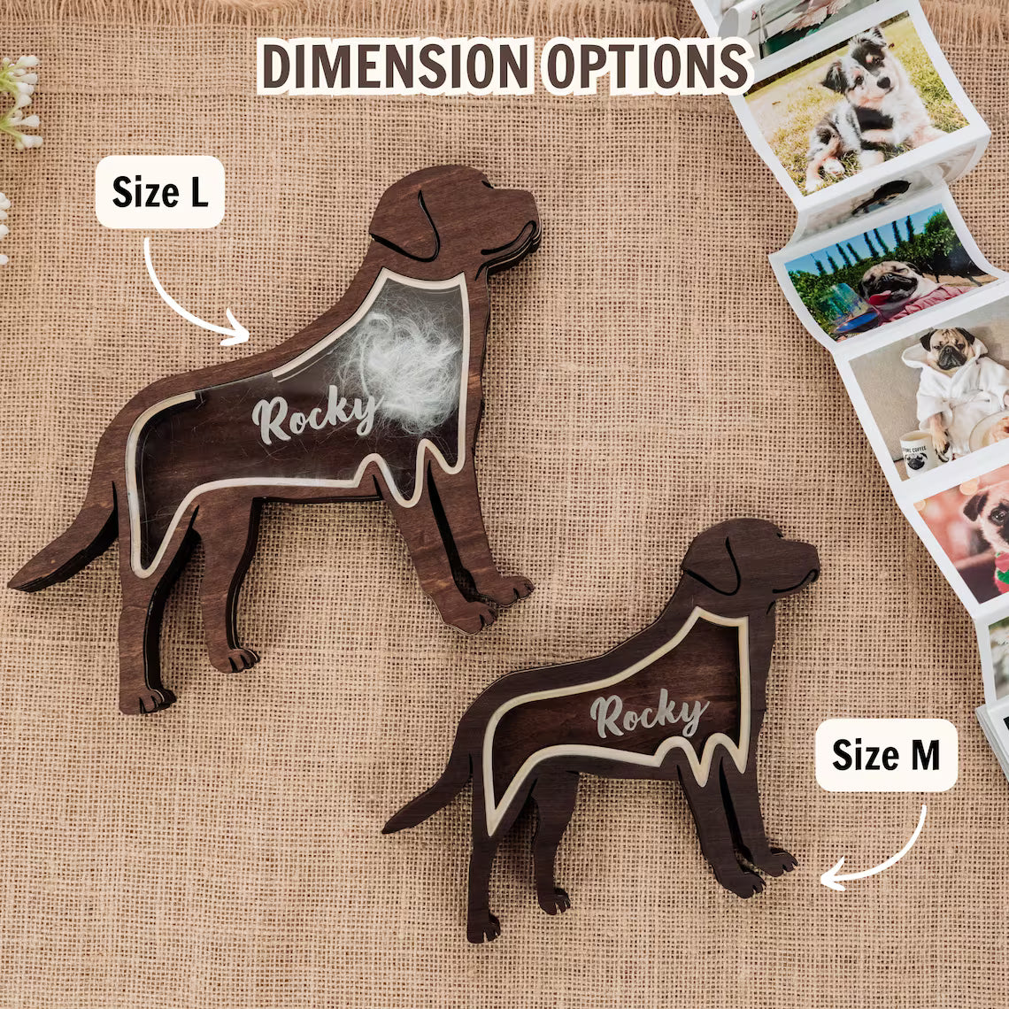 Pet Lover - Wooden Pet Fur Keepsake Pet Loss - Personalized Memorial Box