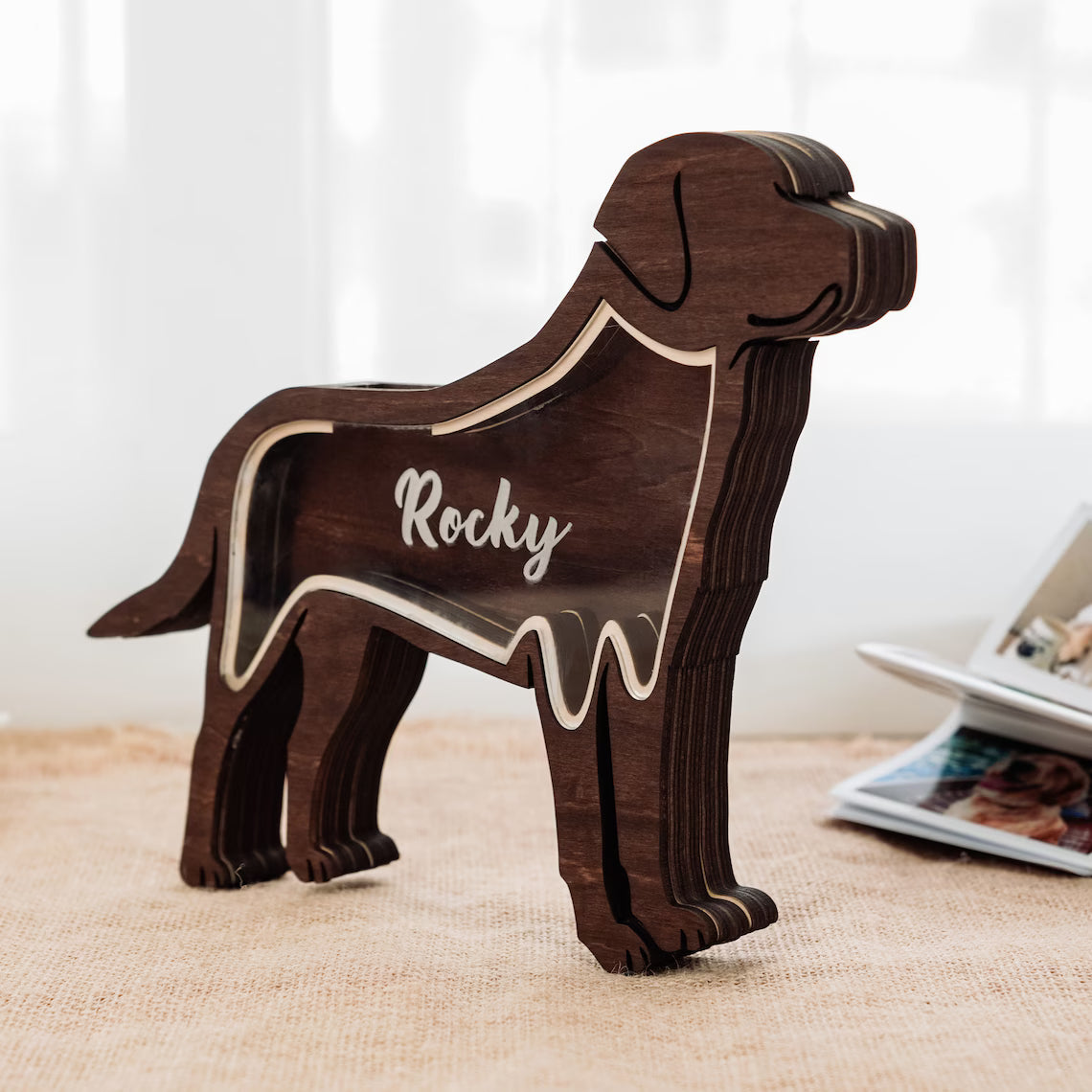 Pet Lover - Wooden Pet Fur Keepsake Pet Loss - Personalized Memorial Box