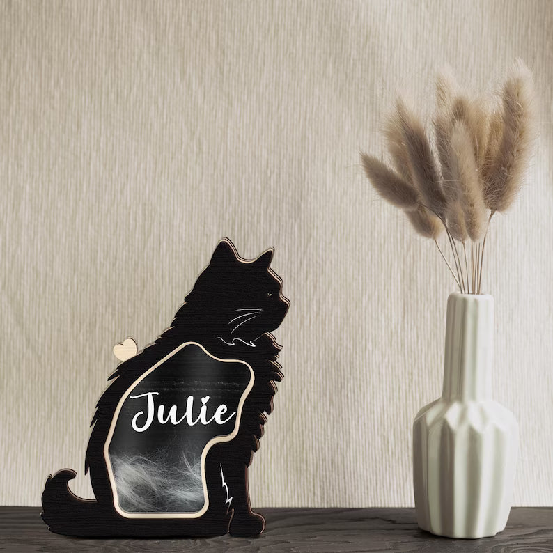 Pet Lover - Wooden Pet Fur Keepsake Pet Loss - Personalized Memorial Box