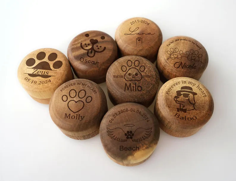 Pet Fur Memory Box, Custom Engraved Dog and Cat Hair Memorial Keepsake, Personalized Pet Memory Box, Pet Memorial Gift, Pet Loss Gift