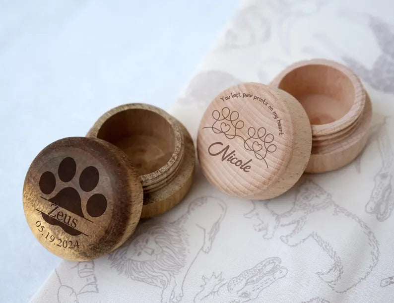 Pet Fur Memory Box, Custom Engraved Dog and Cat Hair Memorial Keepsake, Personalized Pet Memory Box, Pet Memorial Gift, Pet Loss Gift
