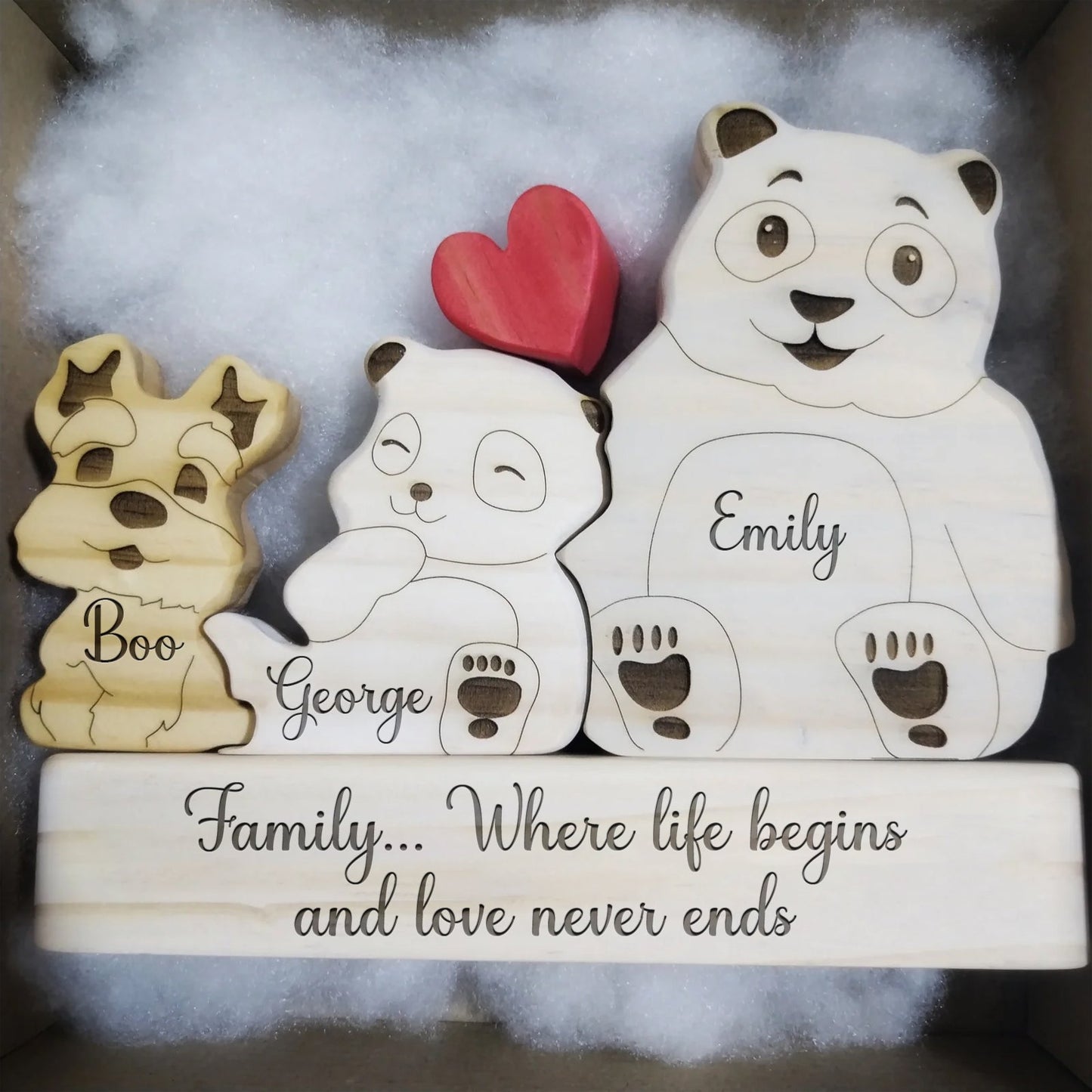 Family - Panda Family - Personalized Wooden Puzzle