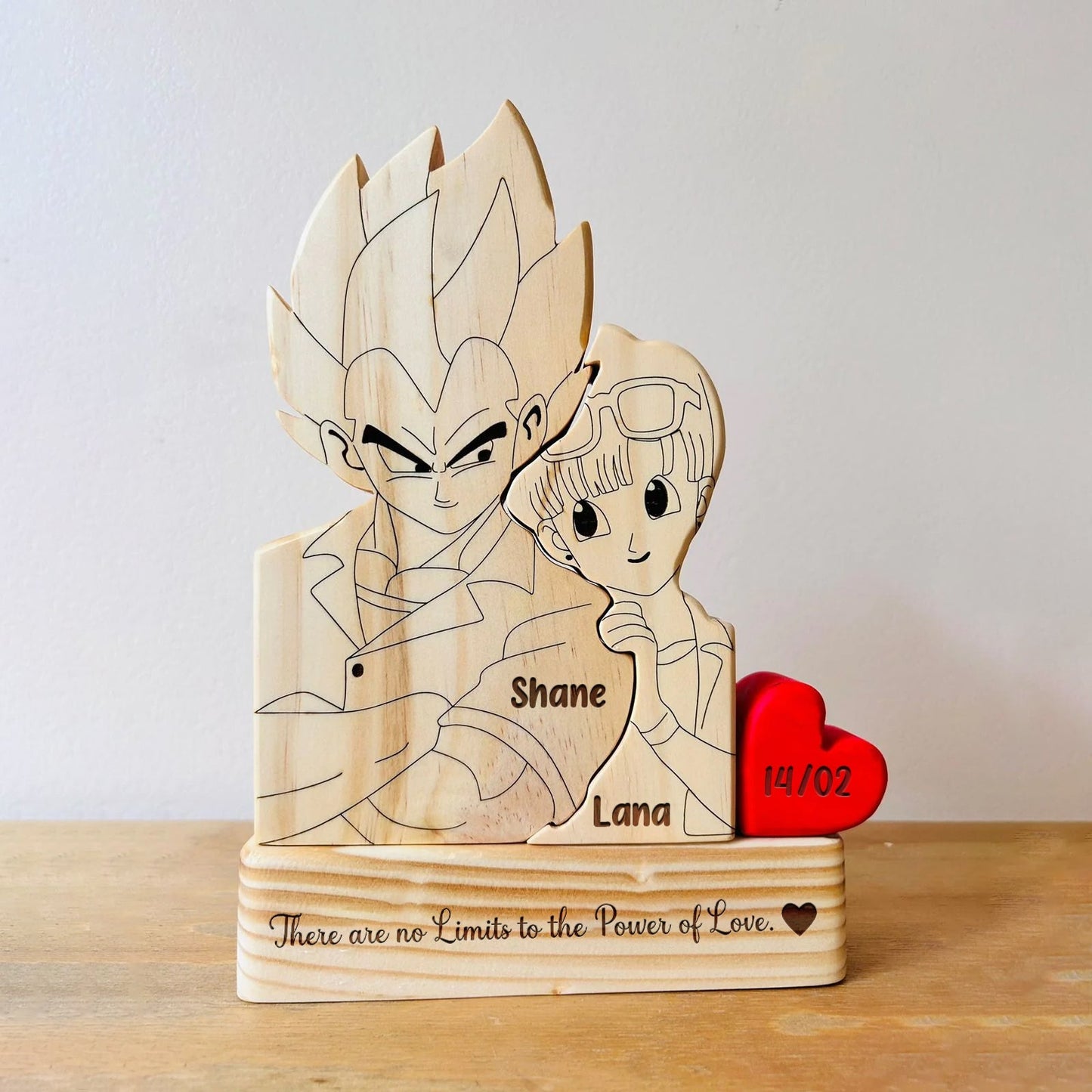 Family - Cute Cartoon Couple - Personalized Wooden Puzzle