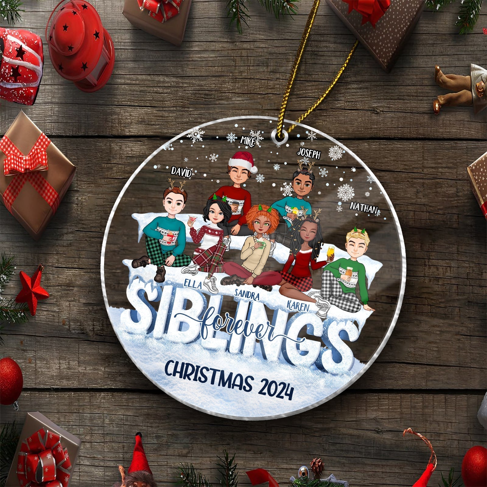 Besties - Sisters Forever - Personalized Acrylic Ornament
