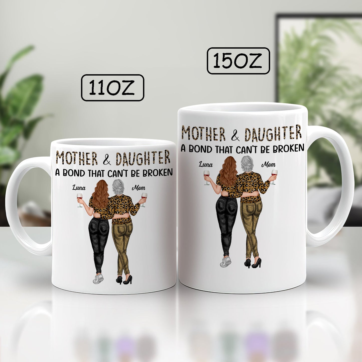 Mother - Mother And Daughter A Bond That Can't Be Broken - Personalized Mug