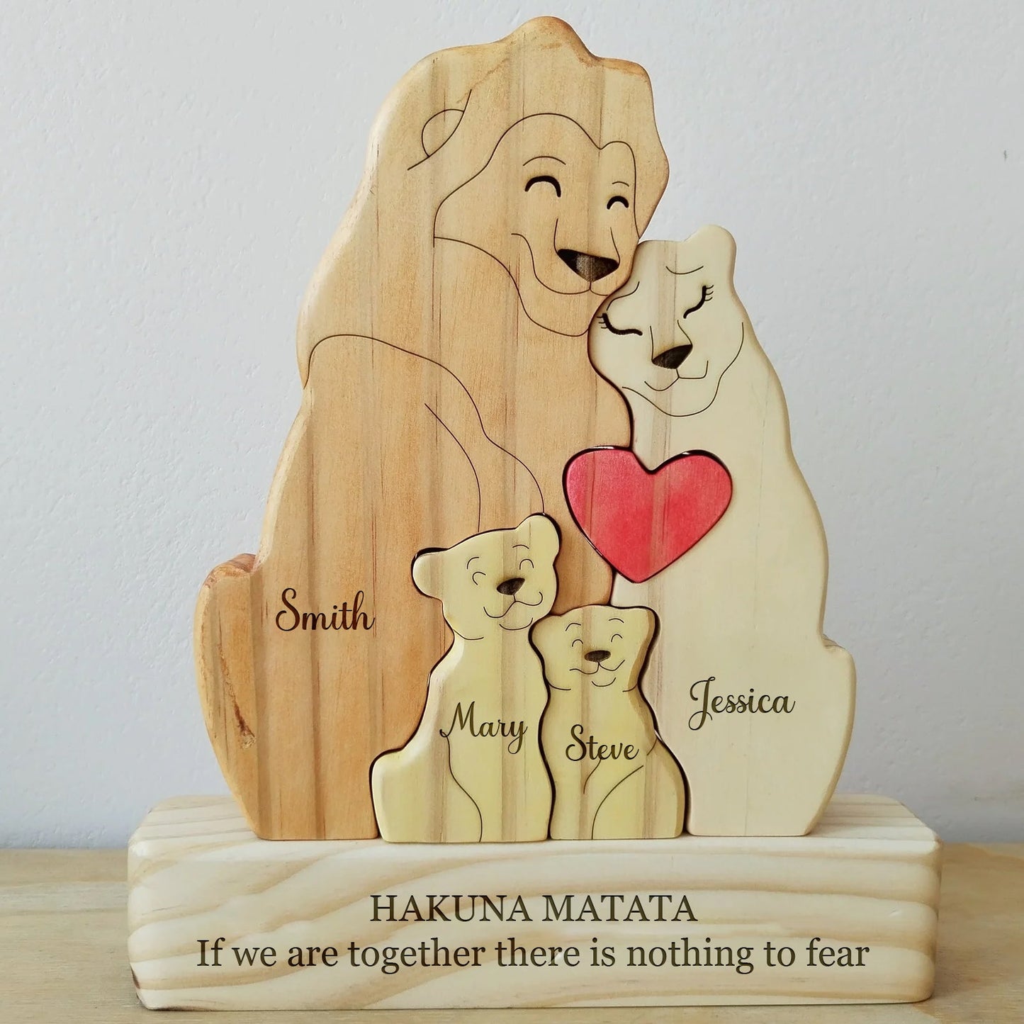 Family - Lion King Family - Personalized Wooden Puzzle