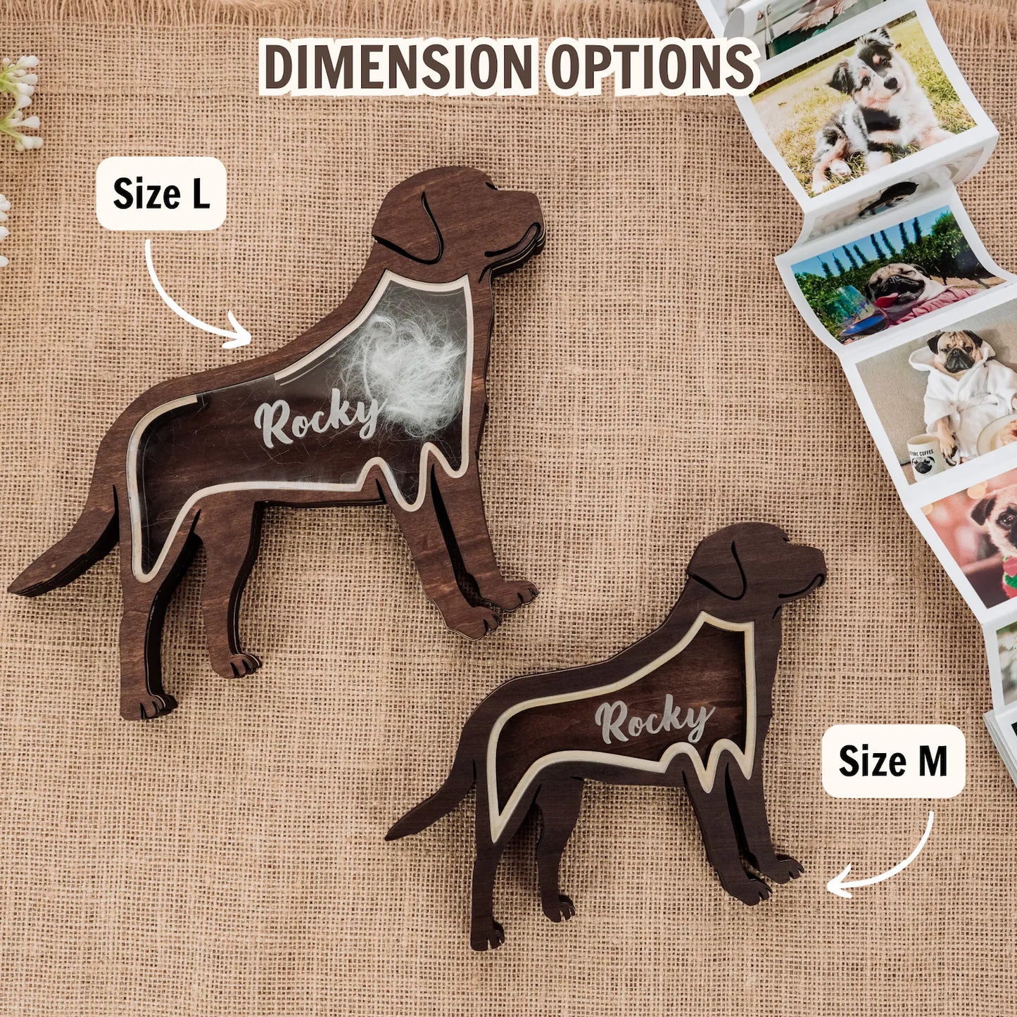 Pet Lover - Wooden Pet Fur Keepsake Pet Loss - Personalized Memorial Box Ver2