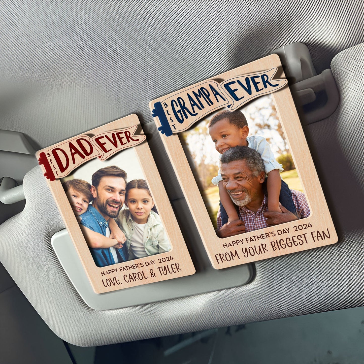 Father - Best Dad Ever - Personalized Car Visor Clip