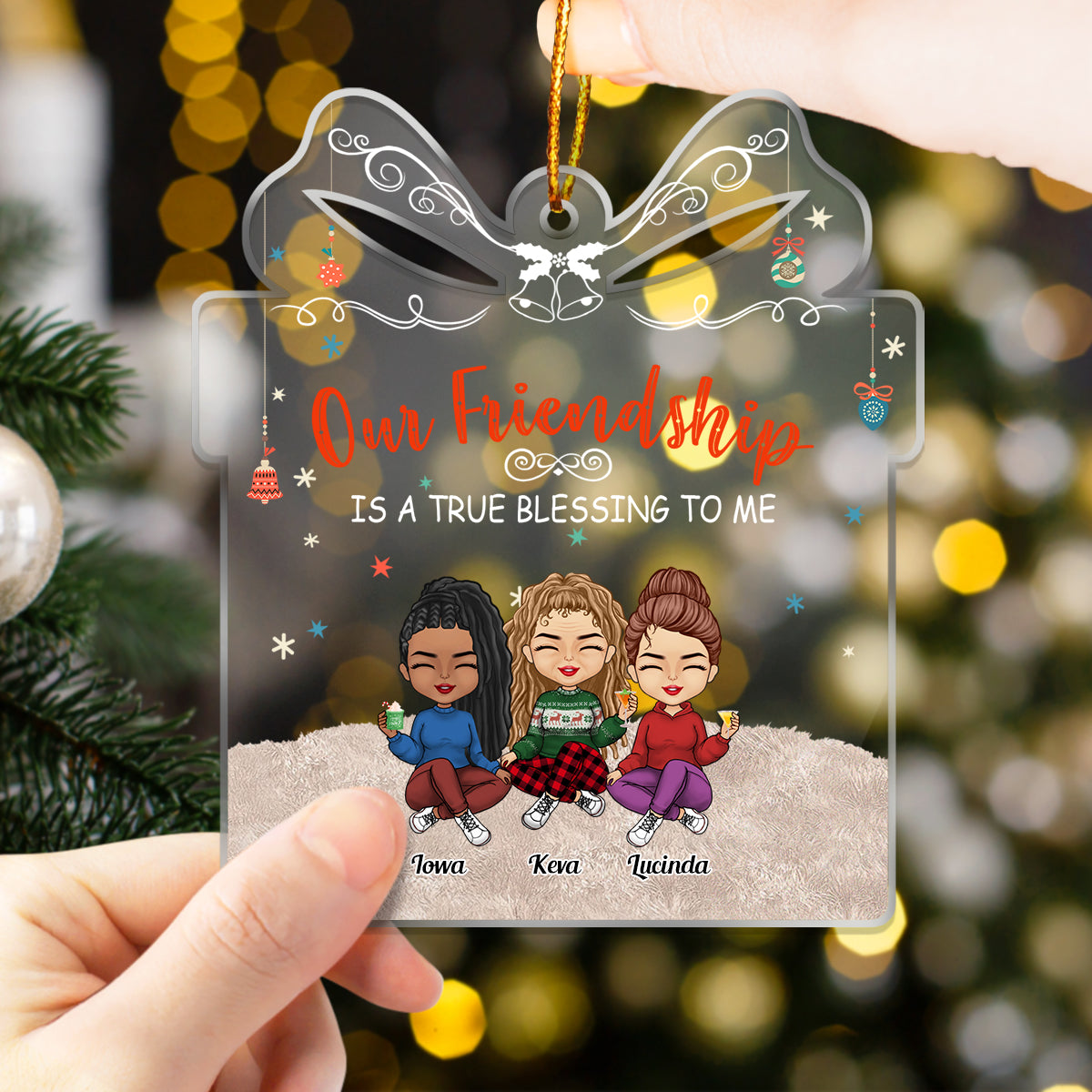 Besties - Our Friendship Is A True Blessing To Me - Personalized Acrylic Ornament