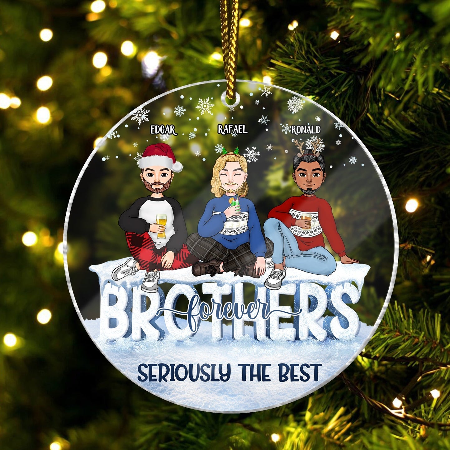 Besties - Sisters Forever - Personalized Acrylic Ornament