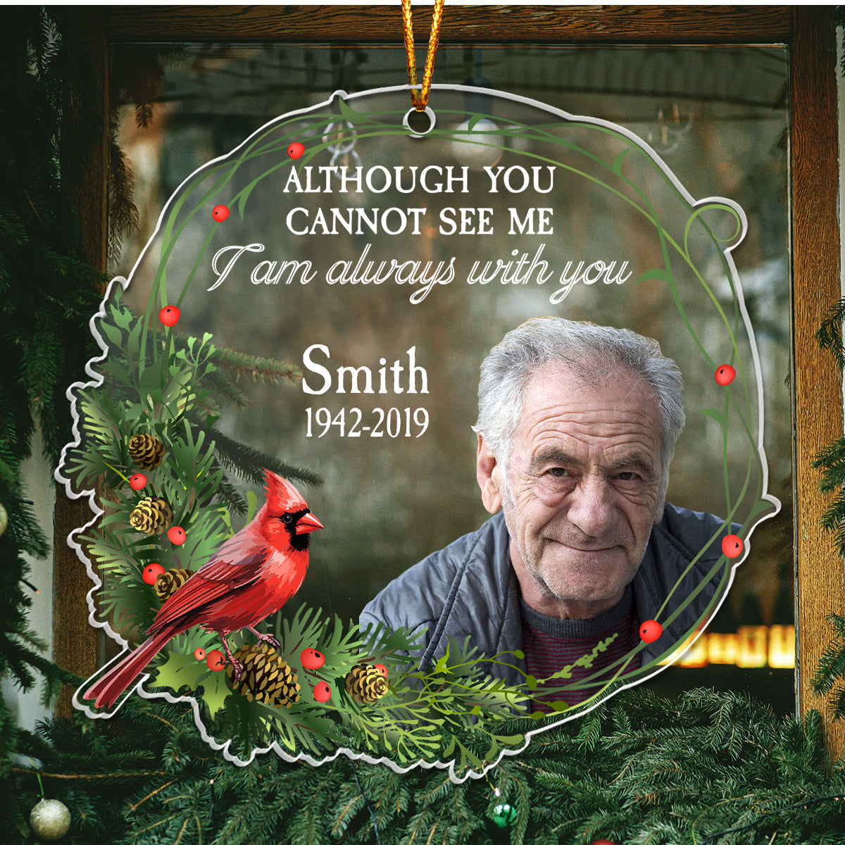 Friends - Although You Cannot See Me I Am Always With You - Personalized Photo Acrylic Ornament