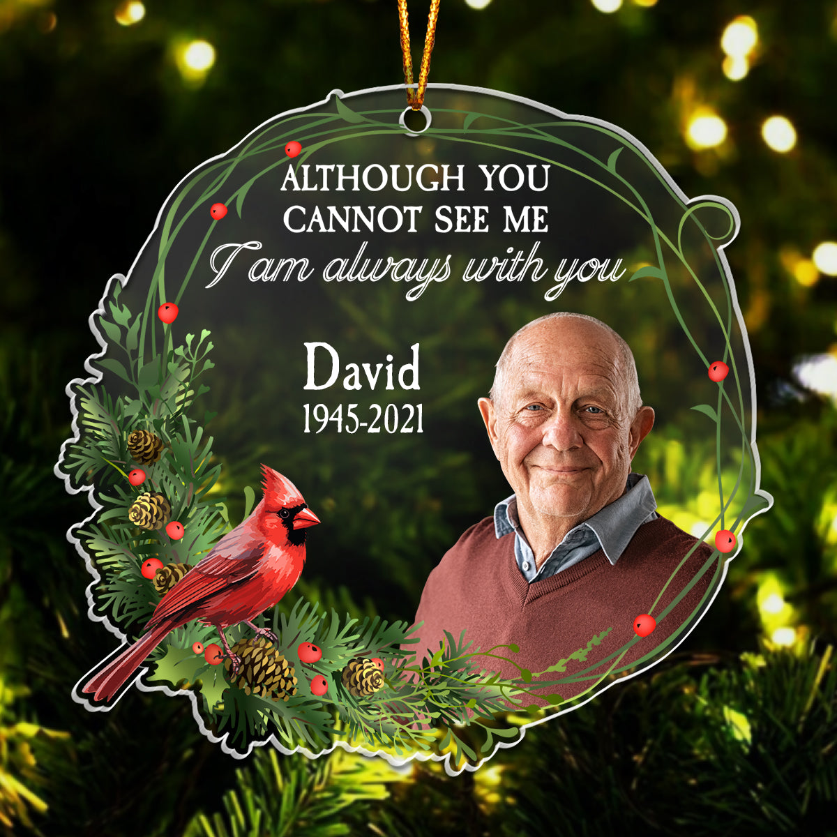 Friends - Although You Cannot See Me I Am Always With You - Personalized Photo Acrylic Ornament