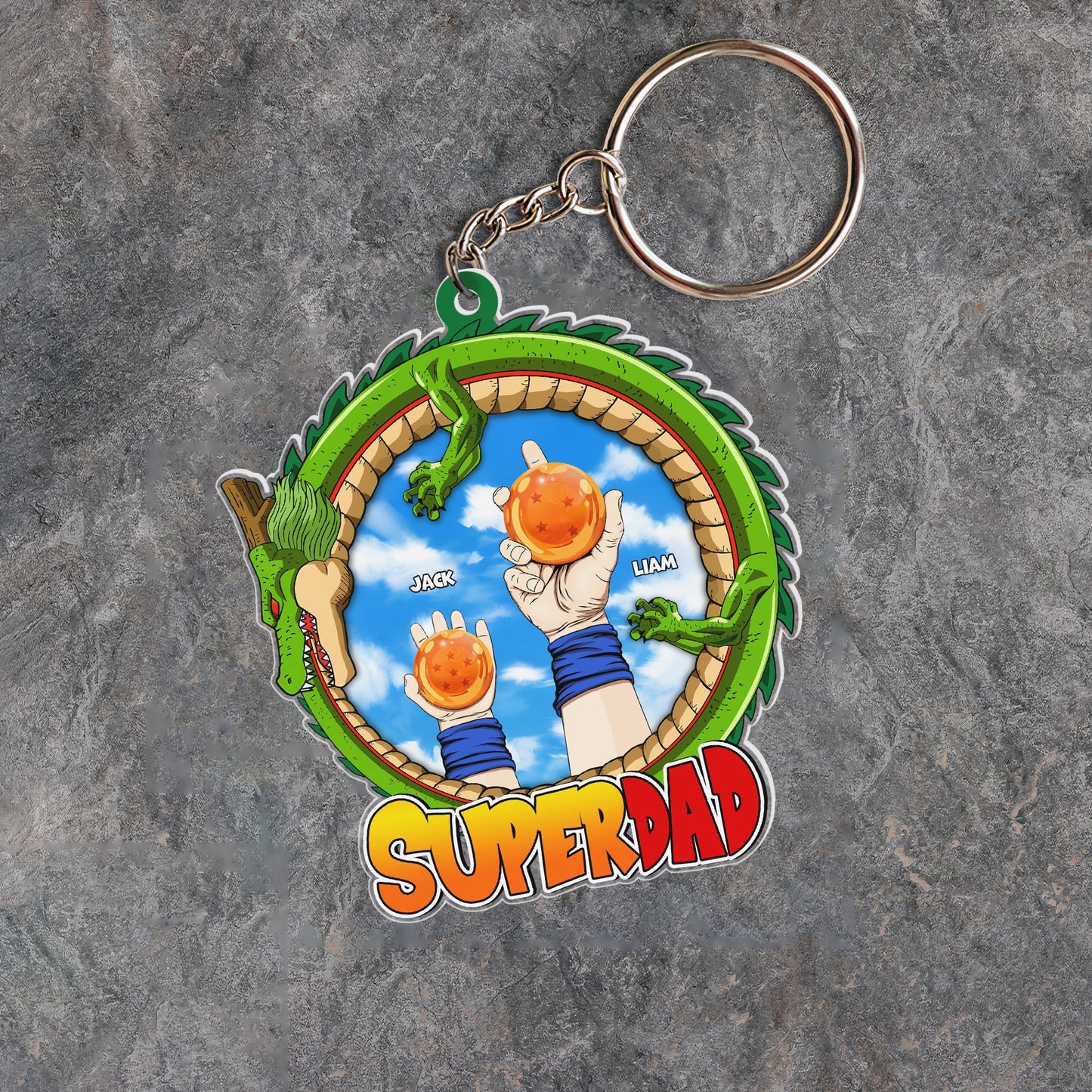 Father - Super Dad - Personalized Acrylic Keychain