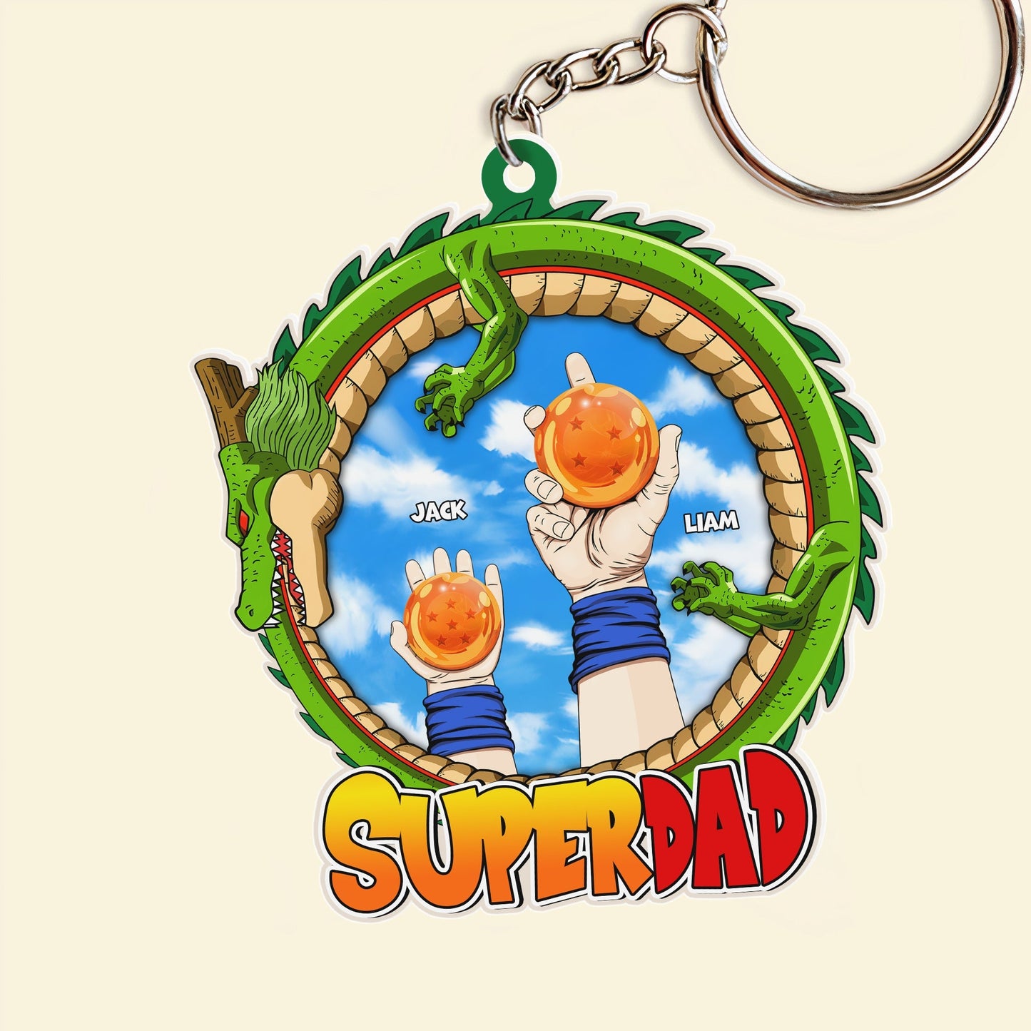 Father - Super Dad - Personalized Acrylic Keychain