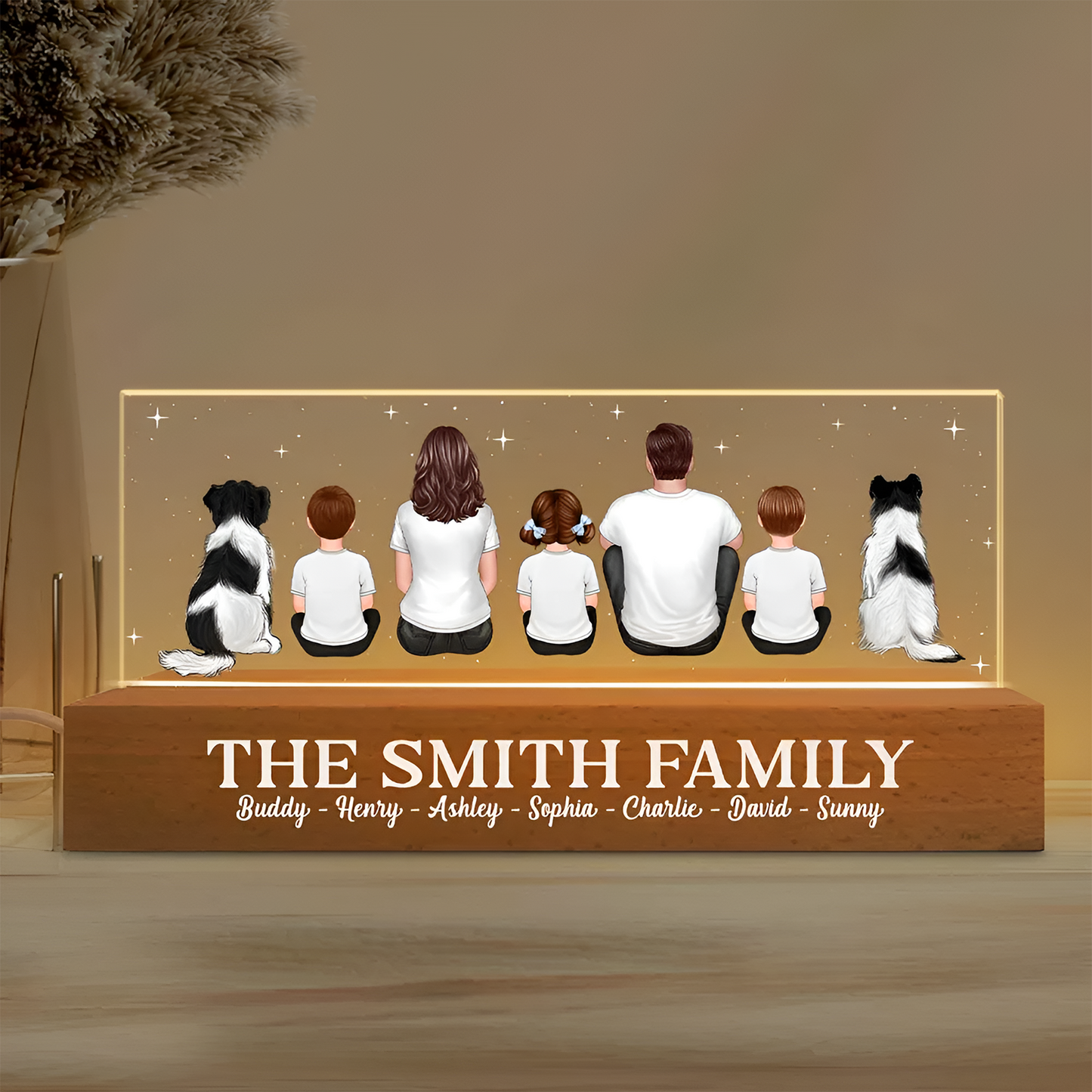 Family - Whole Family Together - Personalized Acrylic LED Night Light