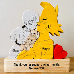Family - Cute Cartoon Characters DBZ - Personalized Wooden Puzzle