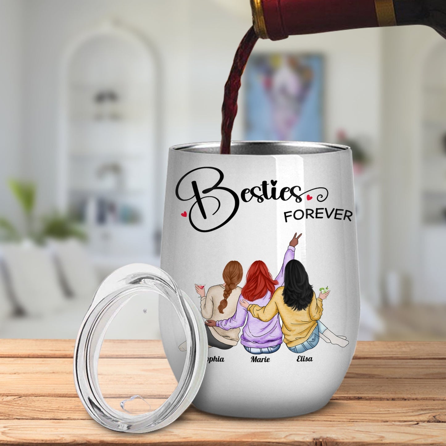 Friend - Besties Forever - Personalized Wine Tumbler