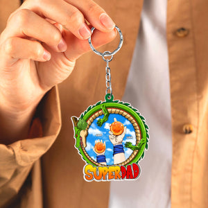 Father - Super Dad - Personalized Acrylic Keychain