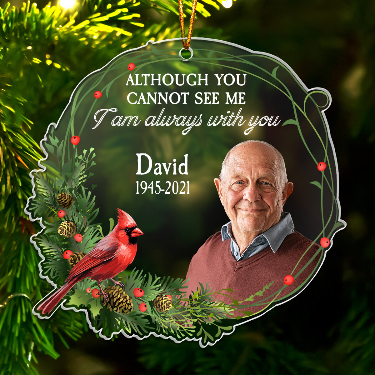 Friends - Although You Cannot See Me I Am Always With You - Personalized Photo Acrylic Ornament