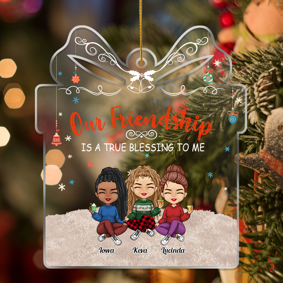 Besties - Our Friendship Is A True Blessing To Me - Personalized Acrylic Ornament