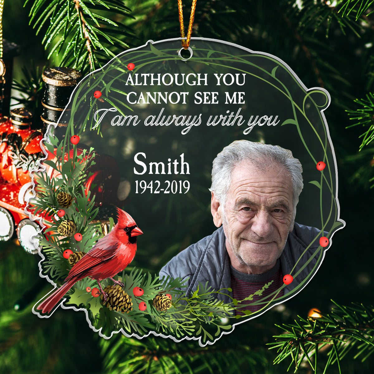 Friends - Although You Cannot See Me I Am Always With You - Personalized Photo Acrylic Ornament