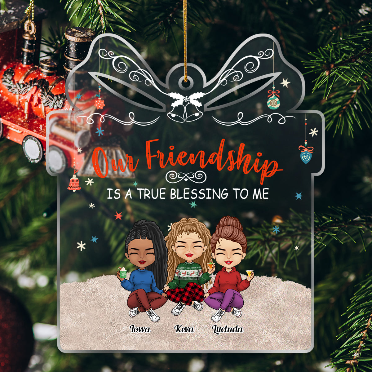 Besties - Our Friendship Is A True Blessing To Me - Personalized Acrylic Ornament