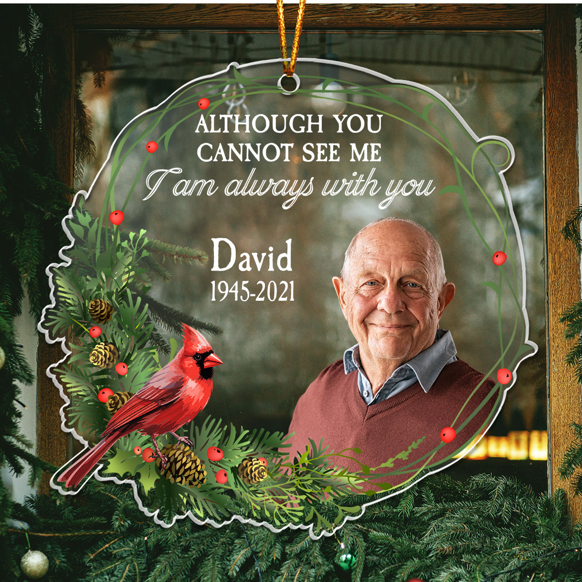 Friends - Although You Cannot See Me I Am Always With You - Personalized Photo Acrylic Ornament