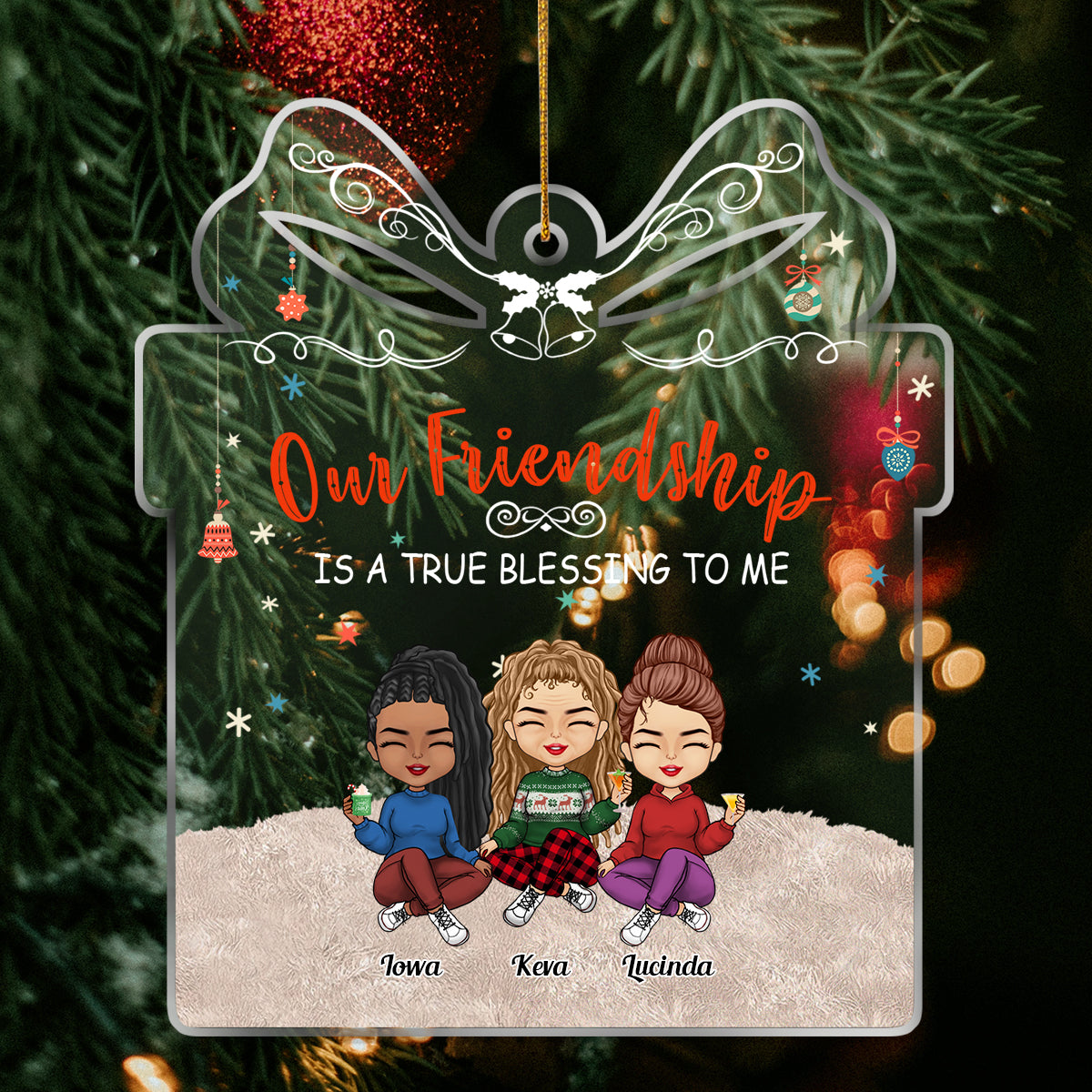 Besties - Our Friendship Is A True Blessing To Me - Personalized Acrylic Ornament