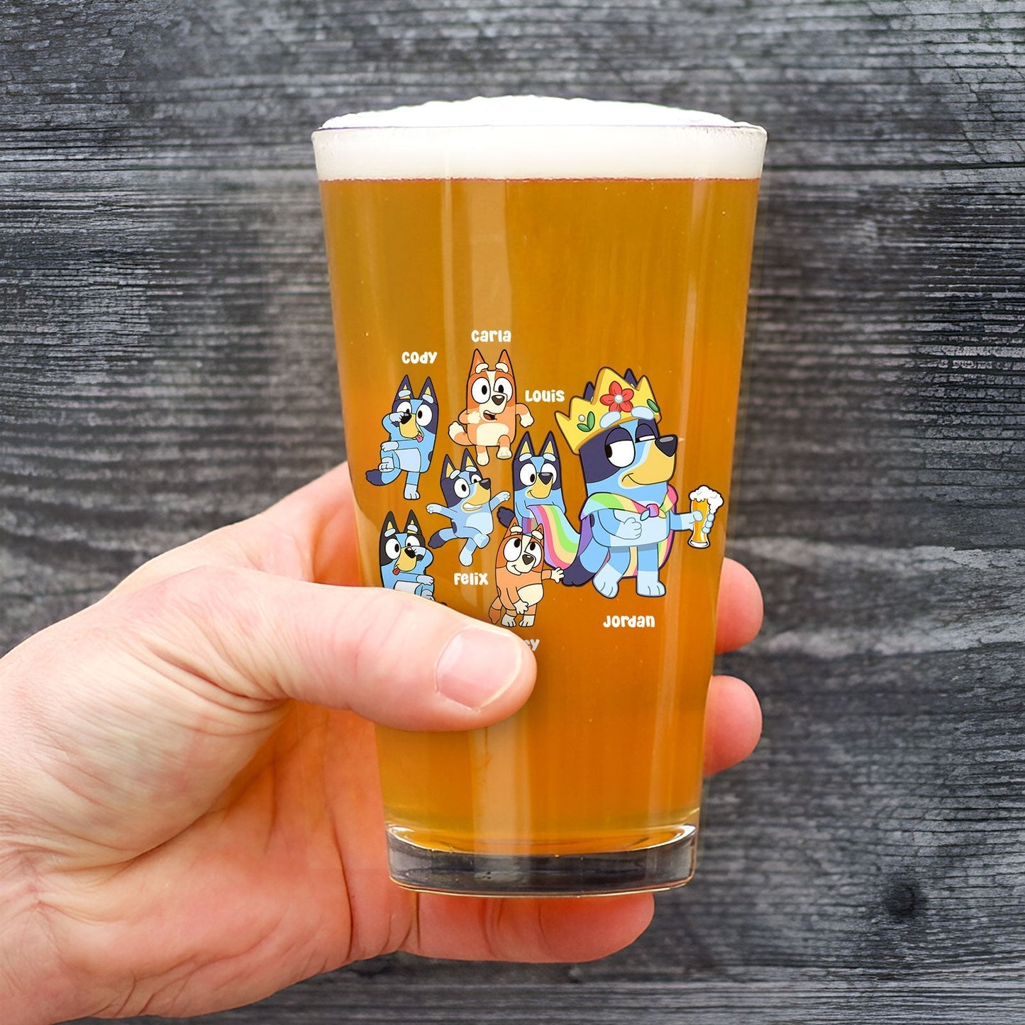 Family - Dad Bob In Progress - Personalized Beer Glass