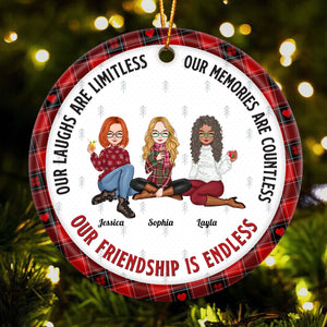 Besties - Our Friendship Is Endless Ver 2 - Personalized Ceramic Ornament