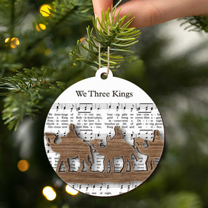 365Gifty music sheet nativity ornament featuring the Three Kings silhouette on printed sheet music