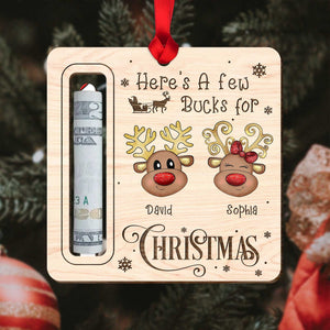 Personalized Christmas money holder with reindeer design and names David and Sophia by 365Gifty