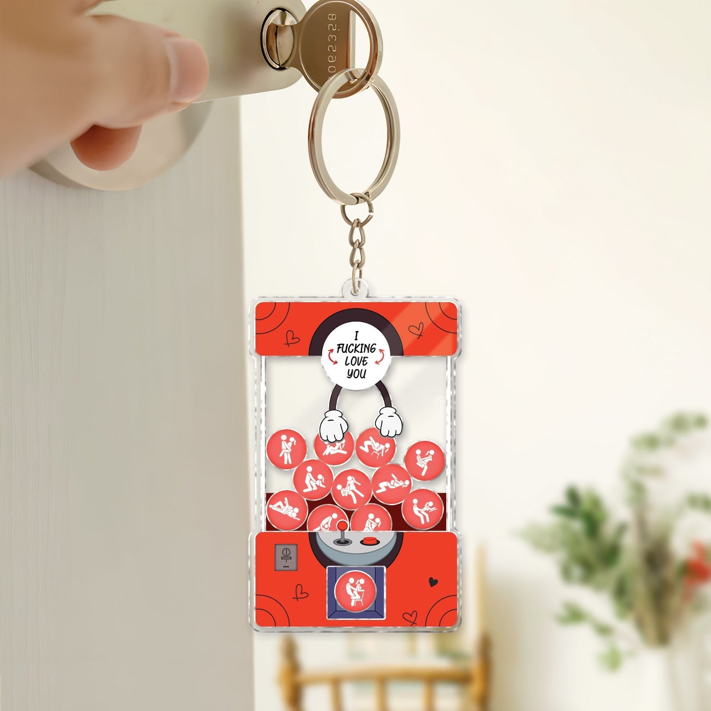 Personalized couple keychain with fun design and playfulmessage perfect for couples and special gifts