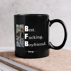 Personalized couple photo mug featuring a custom image and text for a unique gift