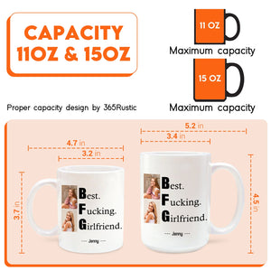 Personalized couple photo mug featuring a customizable design with text options