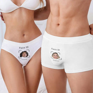 Personalized couple underwear featuring custom face IDs for a fun and unique gift idea