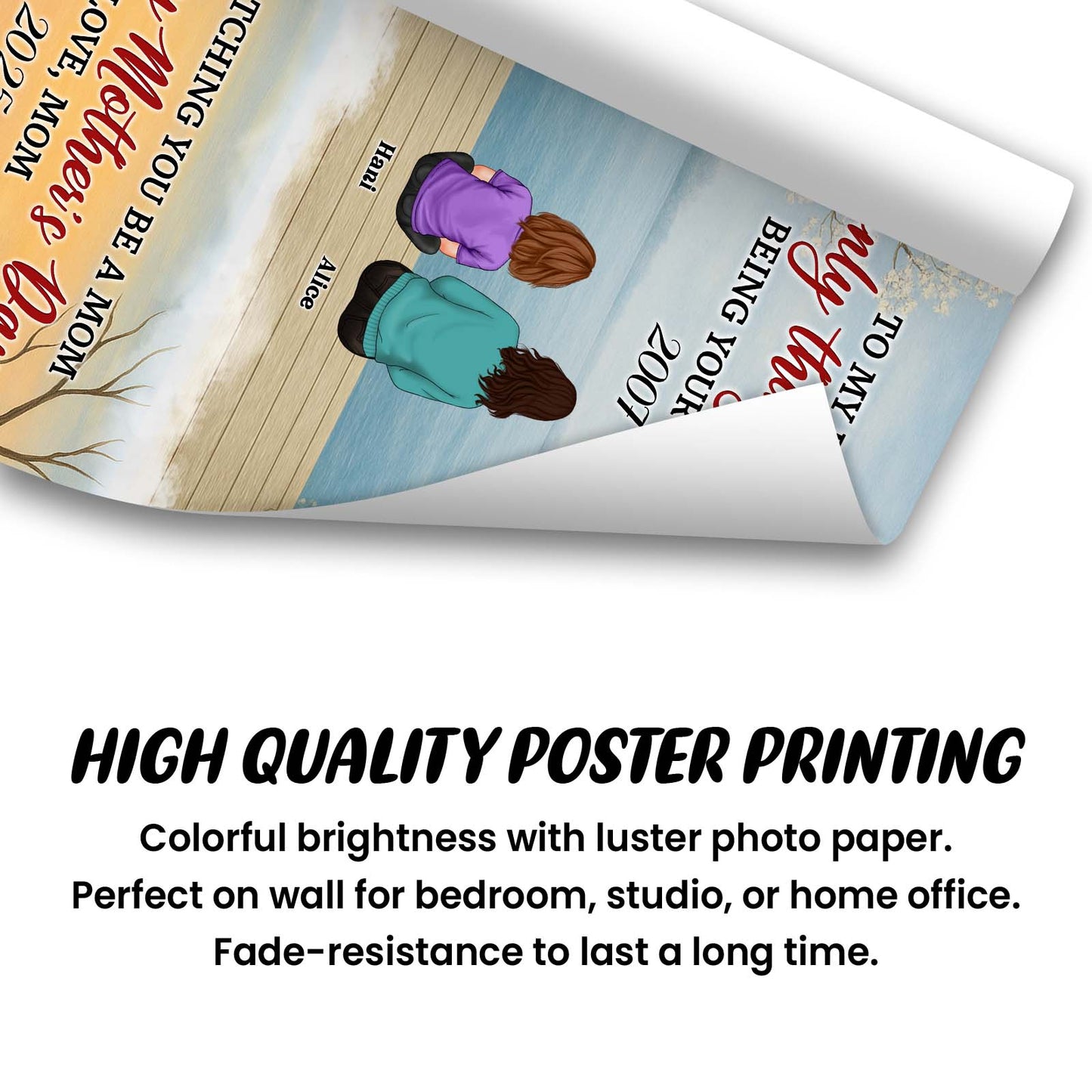 Personalized family poster featuring a colorful design for home decor or office space