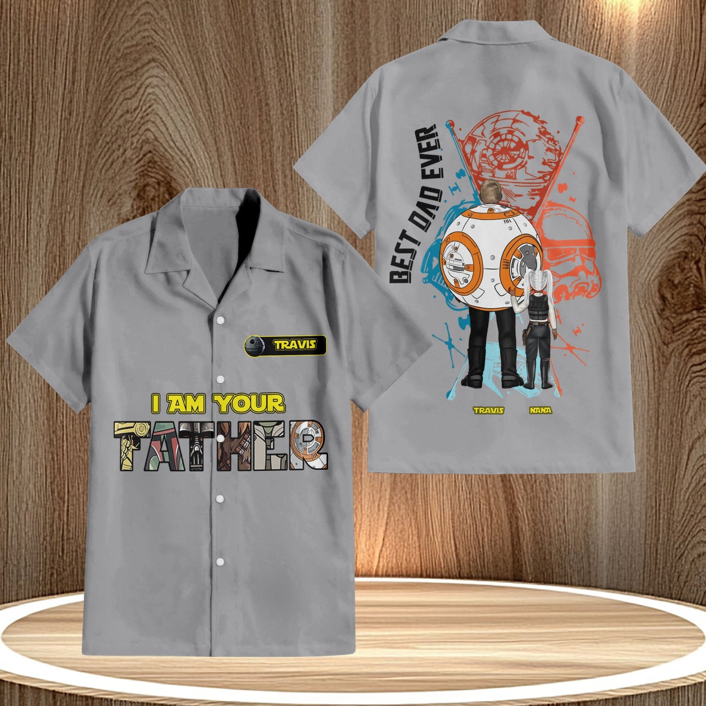 365Gifty personalized father hawaiian shirt with I am your father design and custom names