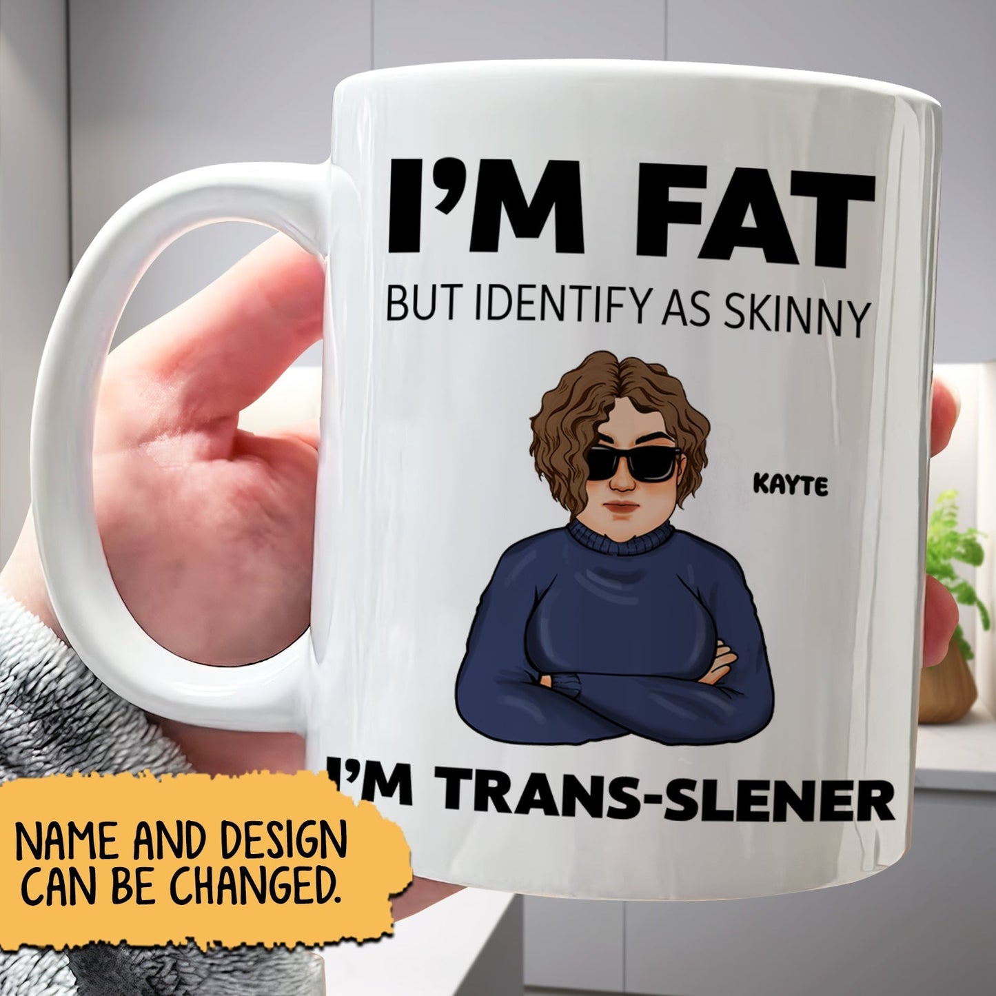 Personalized funny mug featuring humorous text and customizable design for a unique gift