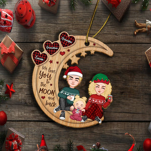 Personalized grandma and grandkid ornament featuring a festive design with a loving message