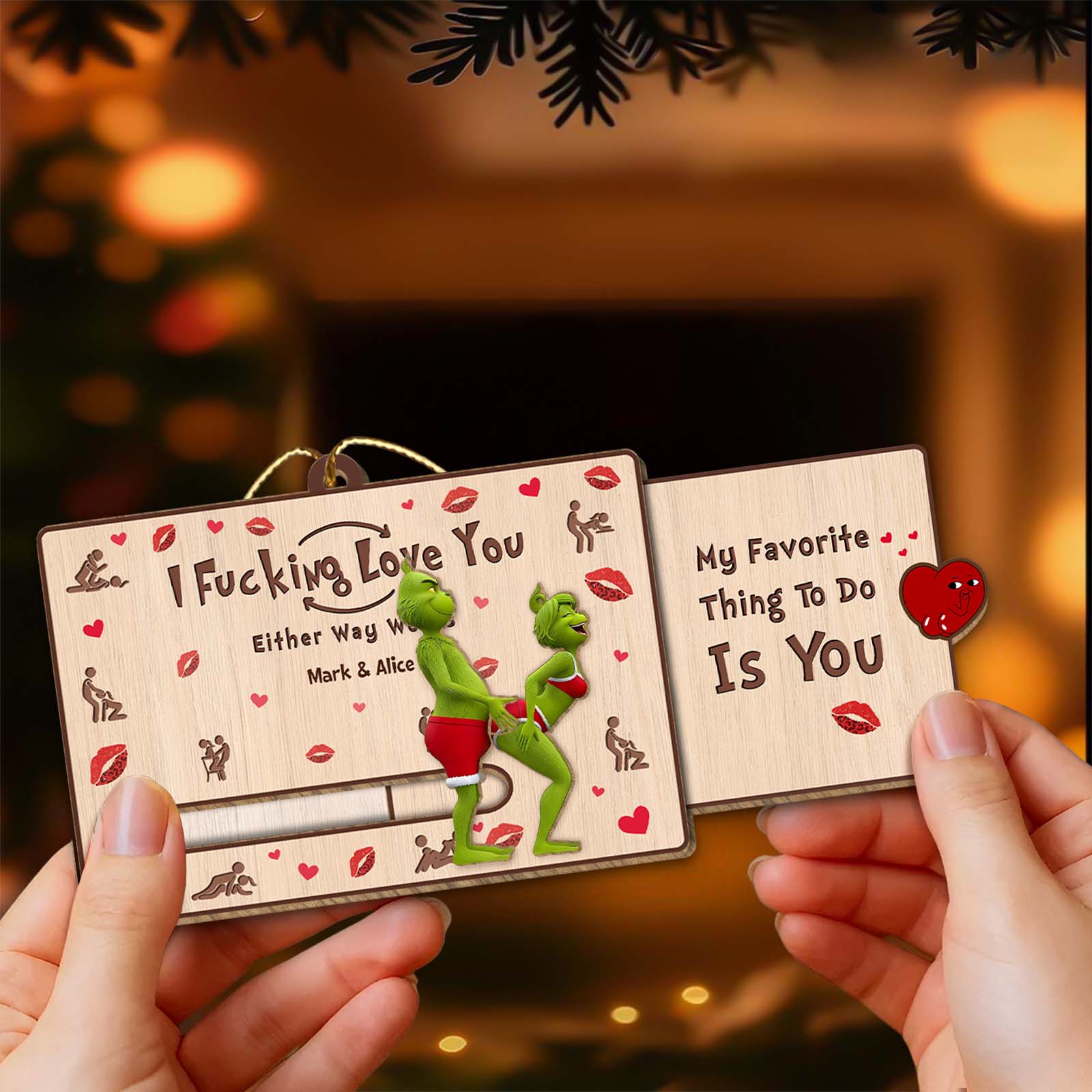 Personalized Grinch Christmas card featuring playful design with Grinch and heartfelt message for holiday cheer