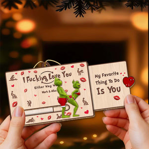 Personalized Grinch Christmas card featuring playful design with Grinch and heartfelt message for holiday cheer