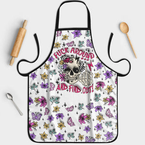 365Gifty personalized Halloween apron with skull, colorful flowers, and bold text design