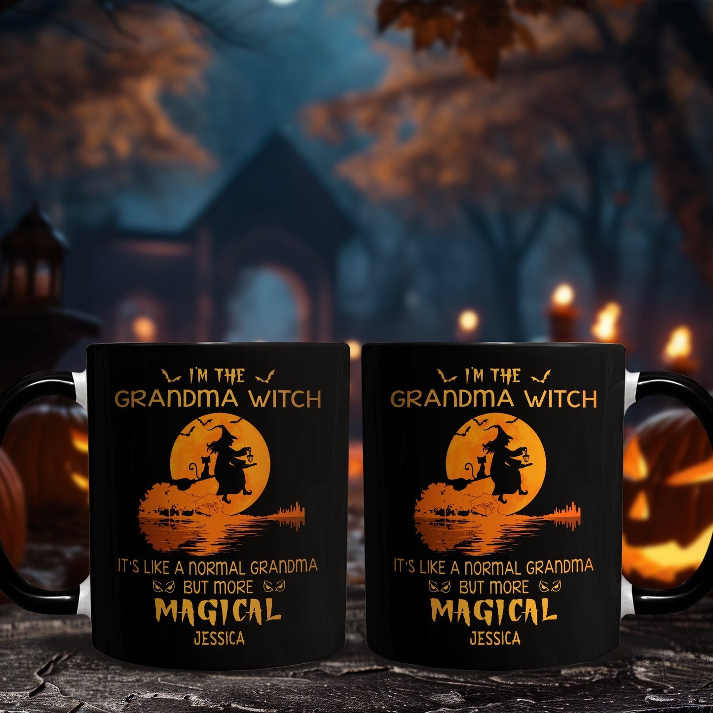 365Gifty personalized Halloween grandma mug with witch design and magical text for Halloween celebration