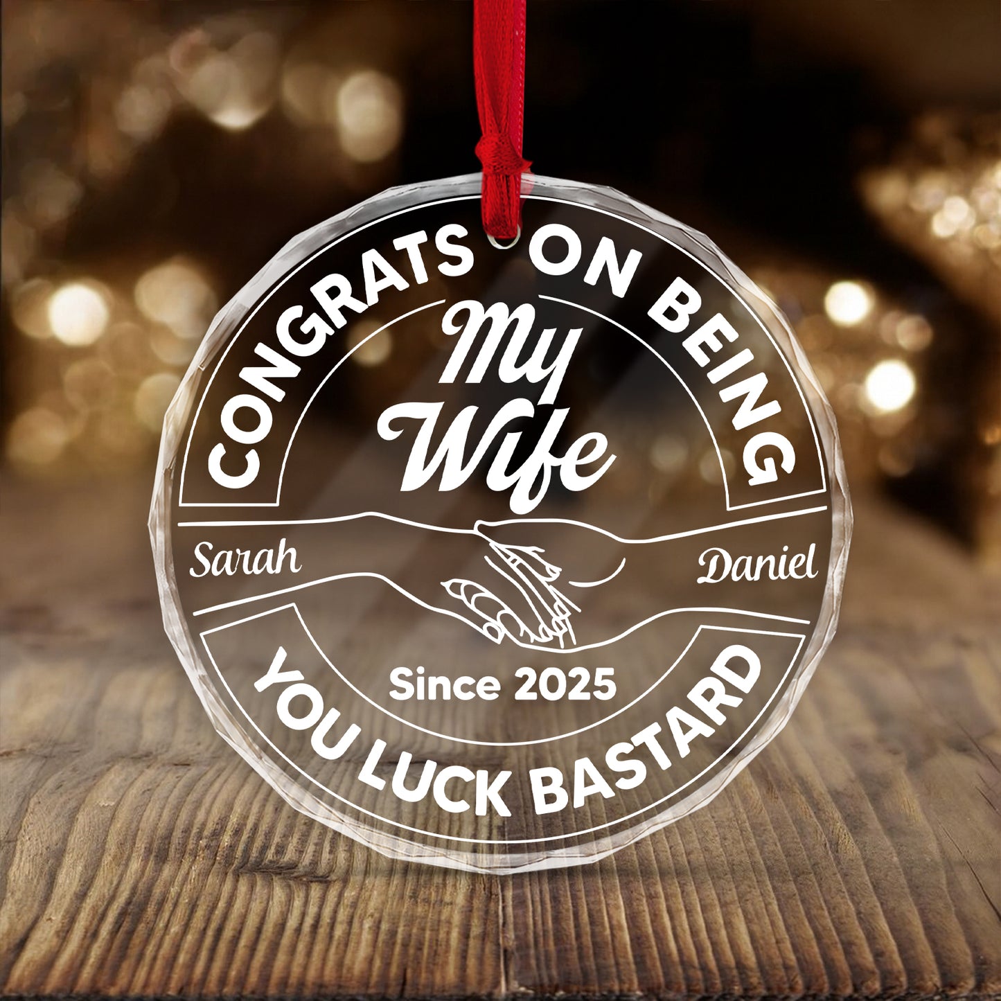 Personalized husband ornament featuring engraved message for a special gift