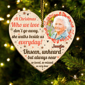 365Gifty personalized memorial Christmas ornament heart shaped with photo and sentimental message