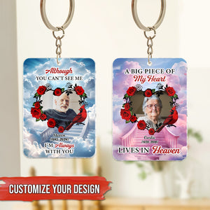 Personalized memorial keychain featuring custom designs with heartfelt messages and floral details