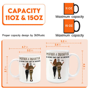 Personalized mother daughter mug featuring a heartwarming design celebrating their bond