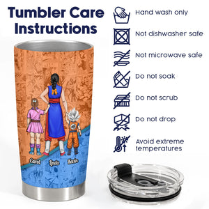 Personalized Mother tumbler with care instructions and colorful design for everyday use